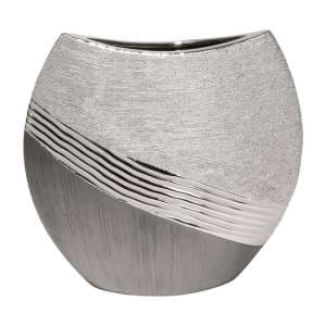 Bridgetown Ceramic Decorative Vase In Grey And Silver - UK
