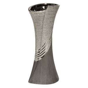 Bridgetown Ceramic Large Decorative Vase In Grey And Silver - UK