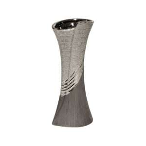 Bridgetown Ceramic Small Decorative Vase In Grey And Silver - UK
