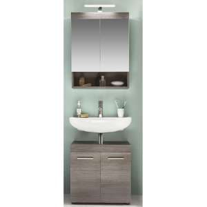 Britton LED Bathroom Furniture Set 3 In Sardegna Smoky Silver - UK