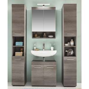 Britton LED Bathroom Furniture Set In Sardegna Smoky Silver - UK