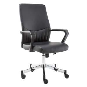 Brook Faux Leather Home And Office Chair In Black - UK