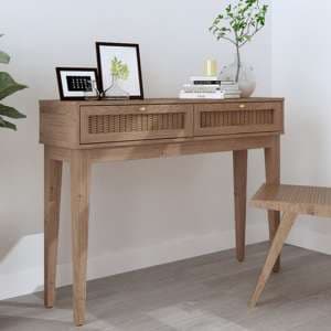 Burdon Wooden Console Table With 2 Drawers In Oak - UK