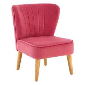 Cabane Kids Upholstered Velvet Chair In Pink - UK