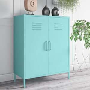 Caches Metal Locker Storage Cabinet With 2 Doors In Spearmint - UK