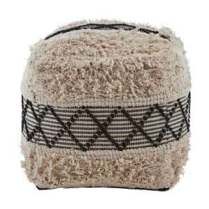 Cafenos Square Fabric Pouffe In White - UK