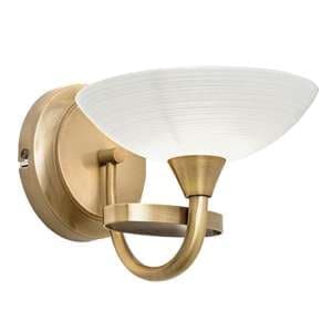 Cagney White Glass Wall Light In Antique Brass - UK
