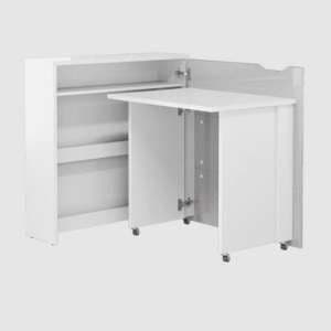 Cairo Convertible High Gloss Computer Desk Right In White - UK