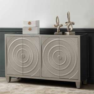 Canfield Mirrored Sideboard With 4 Doors In Champagne - UK