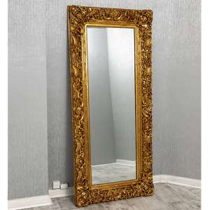 Cannan Rectangular French Ornate Wall Mirror In Gold Frame - UK