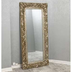 Cannan Rectangular French Ornate Wall Mirror In Silver Frame - UK