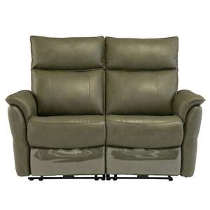 Canyon Faux Leather Electric Recliner 2 Seater Sofa In Green - UK