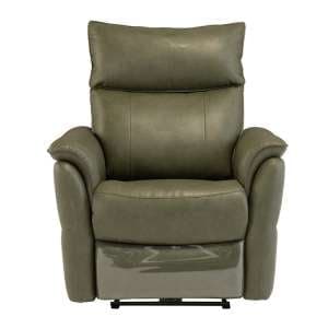 Canyon Faux Leather Electric Recliner Armchair In Green - UK