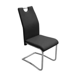 Capella Faux Leather Dining Chair In Black - UK
