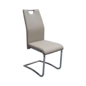 Capella Faux Leather Dining Chair In Khaki - UK