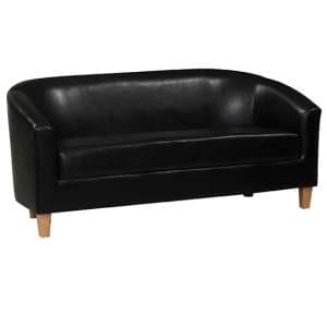Cardea PU Leather 3 Seater Sofa In Black - UK