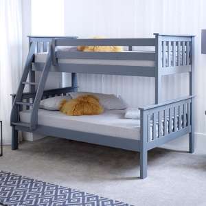Carra Wooden Triple Bunk Bed In Grey - UK