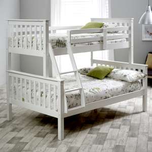 Carra Wooden Triple Bunk Bed In White - UK