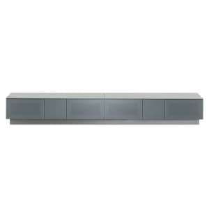 Crick LCD TV Stand In Grey With Four Glass Door - UK