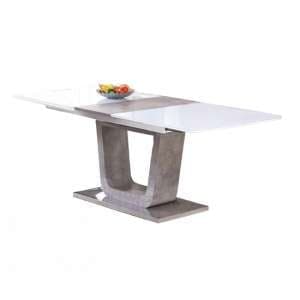 Ceibo High Gloss White Glass Large Extending Dining Table - UK