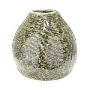 Cestino Ceramic Small Decorative Vase In Antique Green - UK