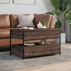 Chester Wooden Coffee Table Large With 2 Drawers In Brown-Oak - UK
