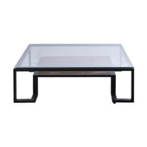 Ciao Clear Glass Coffee Table With Black Metal Frame - UK
