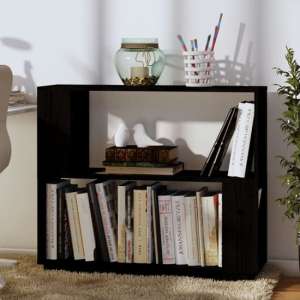 Ciniod Pinewood Bookcase And Room Divider In Black - UK