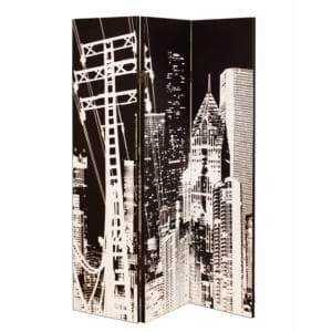New york City Canvas Printed Room Divider In A Monotone Colour - UK