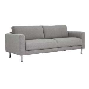 Clesto Fabric Upholstered 3 Seater Sofa In Light Grey - UK