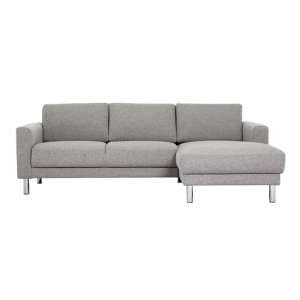 Clesto Fabric Upholstered Right Handed Corner Sofa In Light Grey - UK