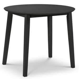 Calista Round Drop-Leaf Wooden Dining Table In Black - UK