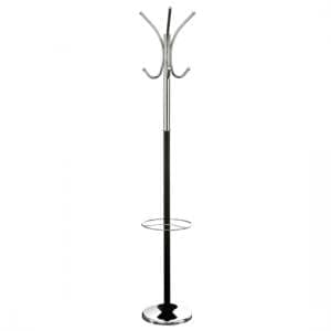 Modern Floor Standing Coat And Hat Stand In Black and Chrome - UK