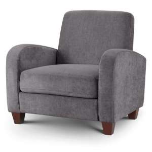 Varali Contemporary Fabric Armchair In Dusk Grey Chenille - UK