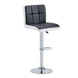 Copez Faux Leather Bar Stool In Black And White - UK