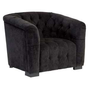 Corellie Upholstered Fabric Armchair In Black - UK