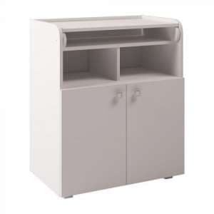 Corfu Storage Cupboard With Changing Top In White - UK
