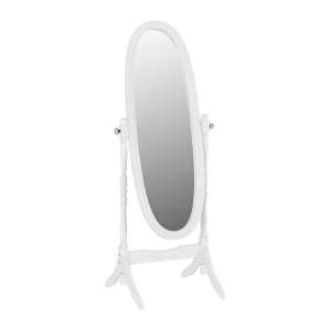 Corrie Floor Standing Cheval Dressing Mirror In White - UK