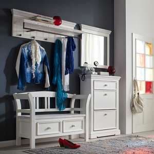 Corrin Wooden Hallway Furniture Set 1 In White - UK