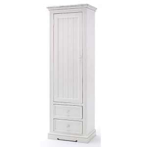 Corrin Wooden Left Shoe Cupboard In White With 1 Door 2 Drawers - UK