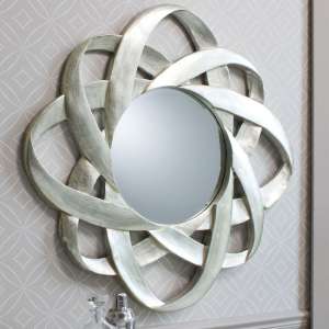 Costello Round Wall Bedroom Mirror In Silver Leaf - UK