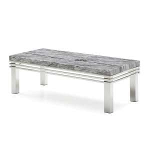 Cotswold Marble Top Coffee Table In Grey With Steel Legs - UK