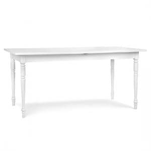 Country Extendable Dining Table Rectangular In White - UK