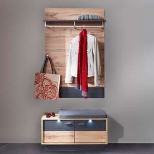 Coyco LED Hallway Furniture Set 5 In Wotan Oak And Grey - UK
