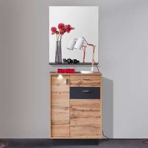 Coyco LED Hallway Furniture Set 6 In Wotan Oak And Grey - UK