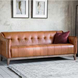 Crevan Vintage Leather 3 Seater Sofa In Mellow Brown - UK