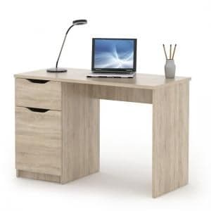 Crick Wooden Computer Desk In Sonoma Oak With 1 Door - UK