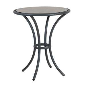 Crod Outdoor Pebble Wooden Bistro Table With Grey Metal Frame - UK