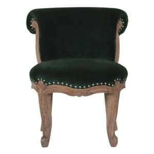 Cuzco Velvet Accent Chair In Emerald Green And Sunbleach - UK