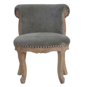 Cuzco Velvet Accent Chair In Grey And Sunbleach - UK